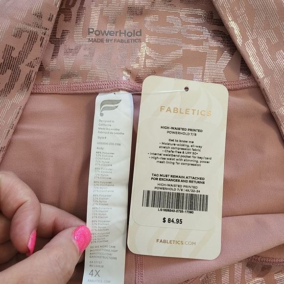 Fabletics Define High-waisted Powerhold Kick Butt Rosebloom Activewear leggings - Picture 7 of 10